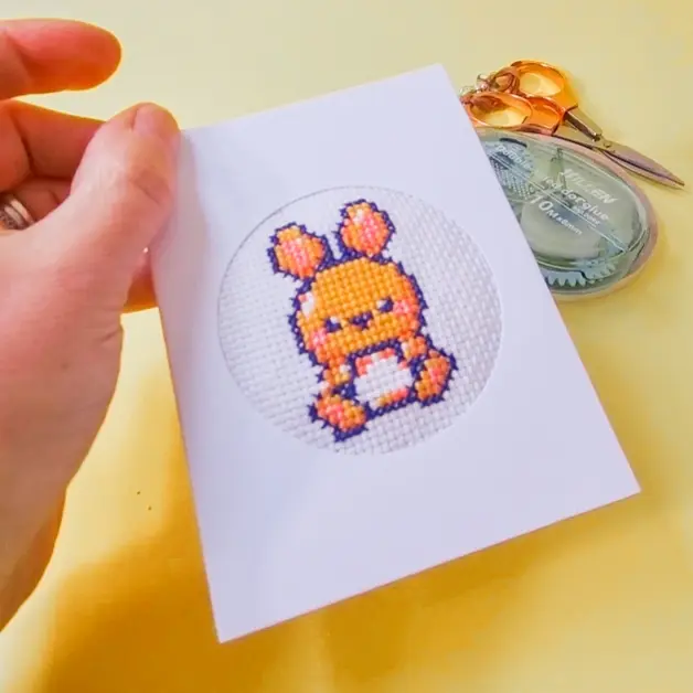 How to finish your cross stitch in a padded aperture card