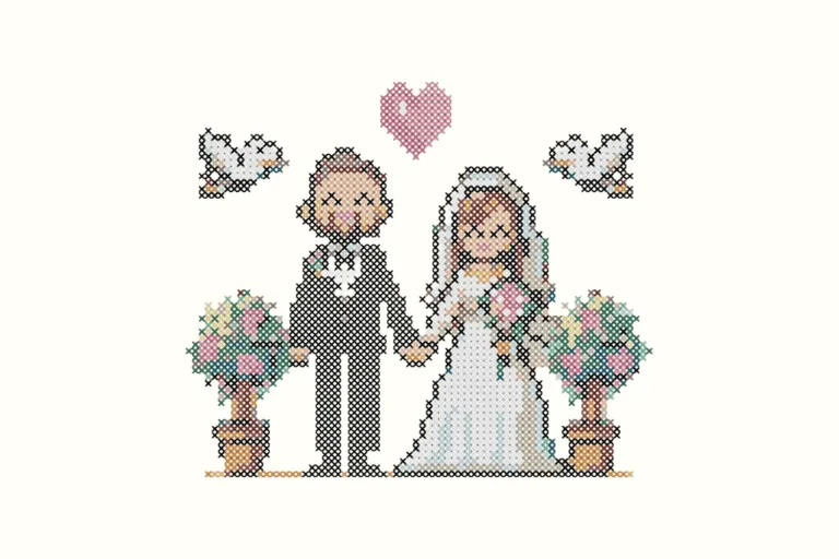 Free wedding day cross stitch pattern