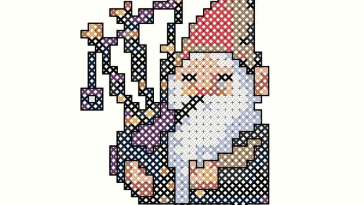 Image for Cross stitch Burns Night gnome (free pattern)