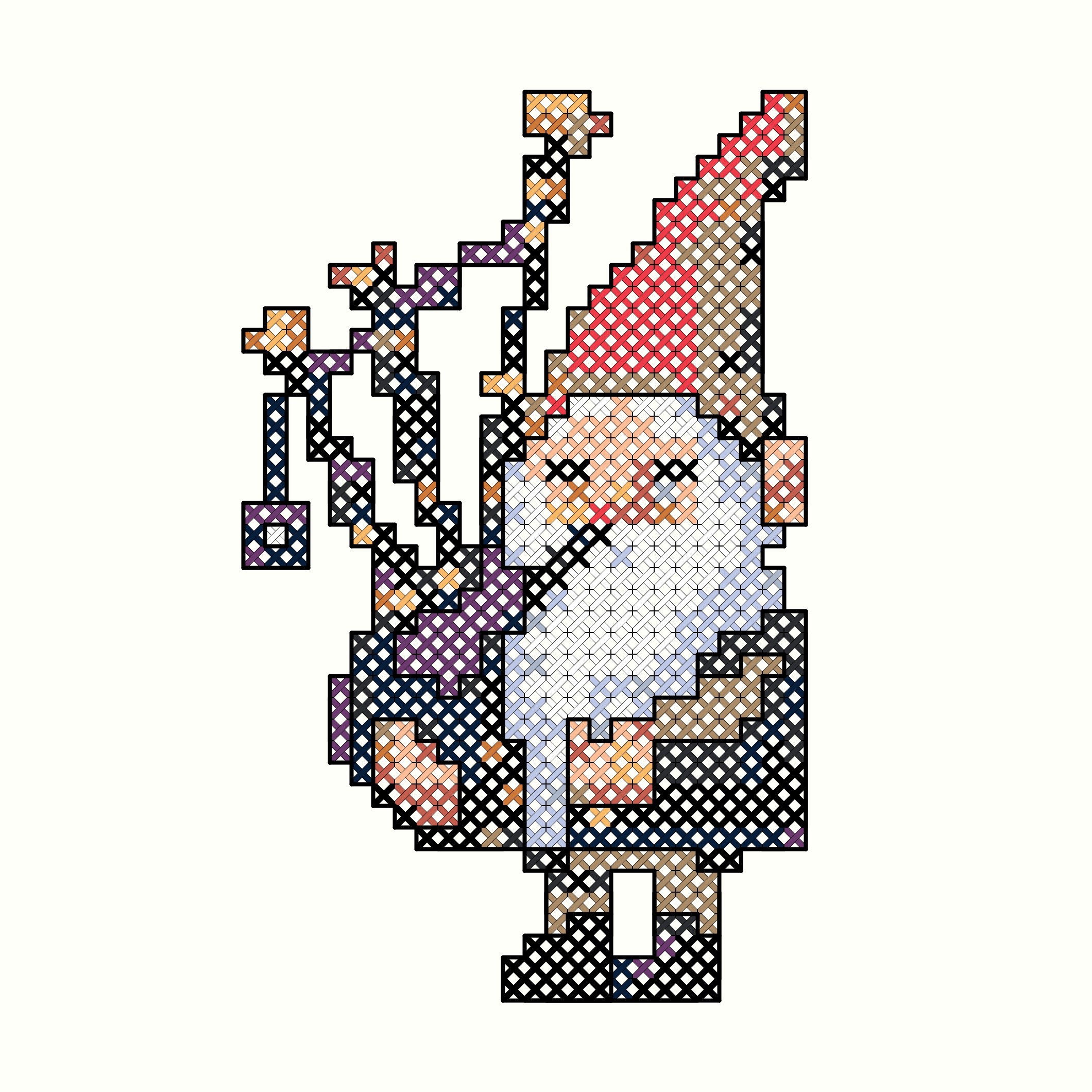 Image for Cross stitch Burns Night gnome (free pattern)