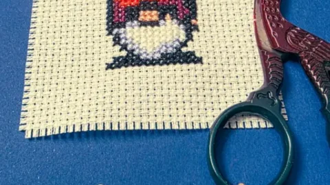Image for Mini Apple gnome cross stitch (free pattern)
