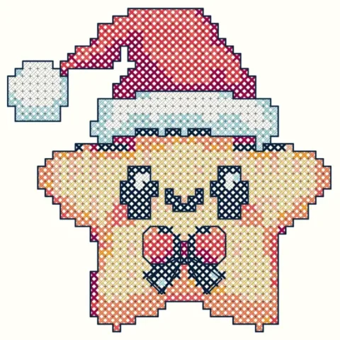 Image for Free Santa star cross stitch pattern *updated