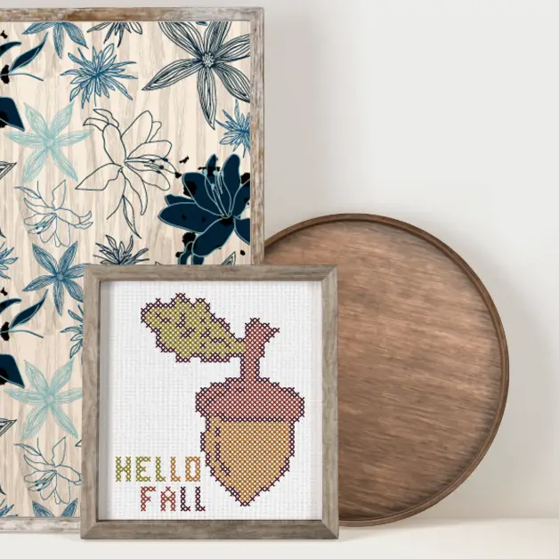 Free Fall Acorn cross stitch pattern