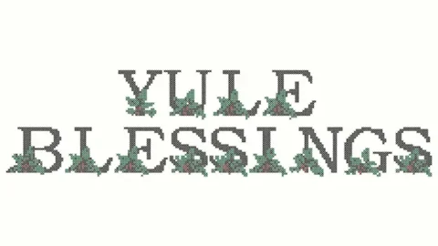 Image for Yule blessings cross stitch (free)