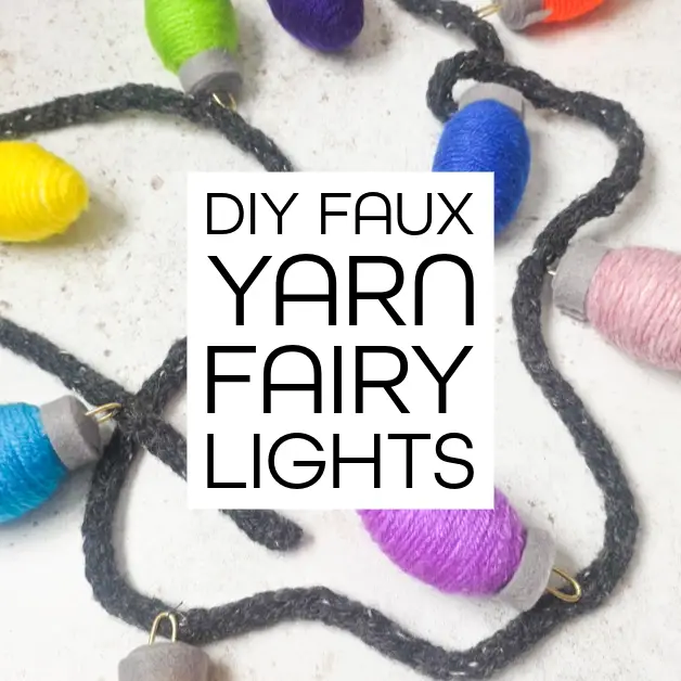 DIY yarn faux fairy lights