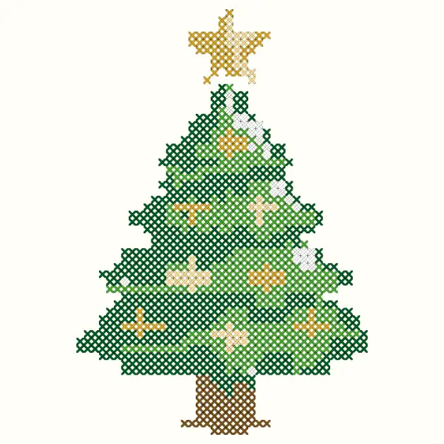Free star topped Christmas tree cross stitch pattern