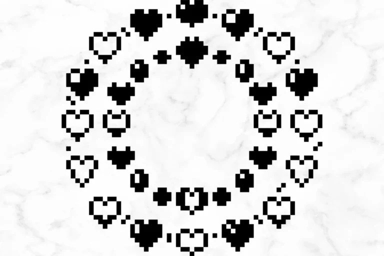FREE ring of hearts pixel art SVG