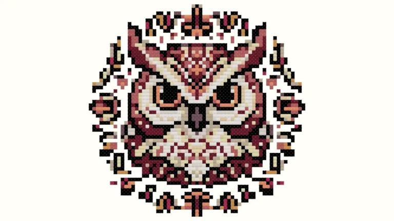 Free Autumn Owl cross stitch pattern (pdf download)
