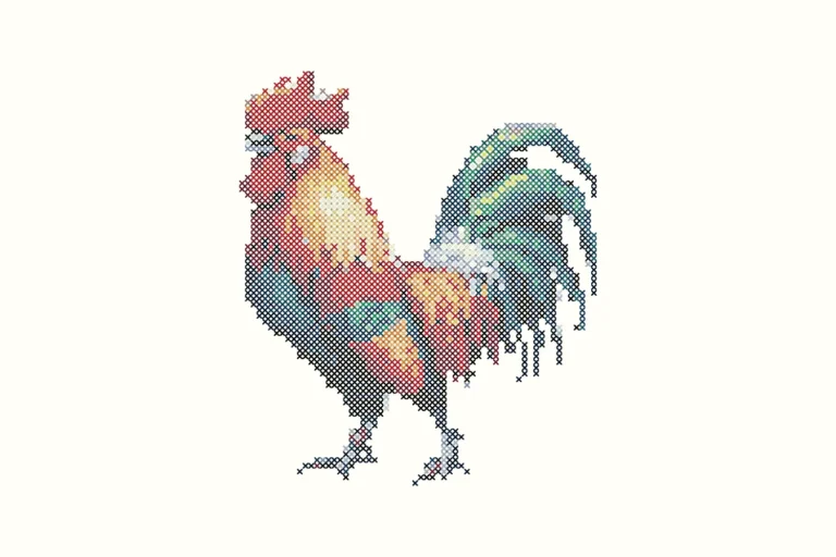 Free Rooster cross stitch pattern