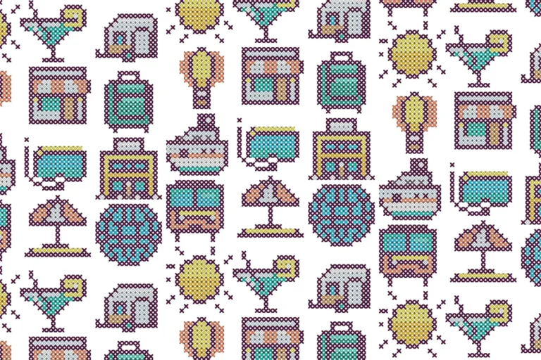 12 FREE tiny cross stitch travel motifs