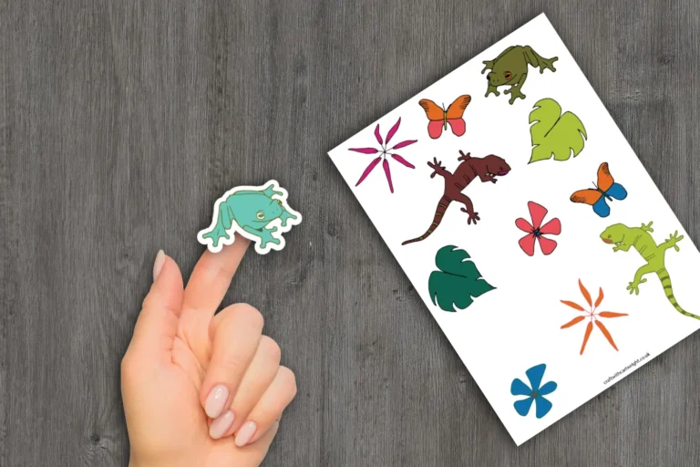 Free rainforest stickers PNG print and cut sticker sheet