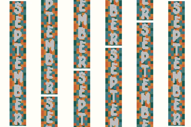Free September bookmark cross stitch pattern