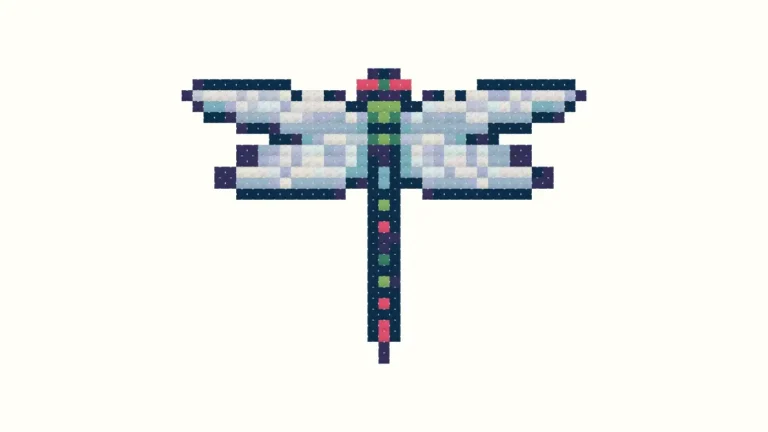 Free Tiny dragonfly cross stitch pattern