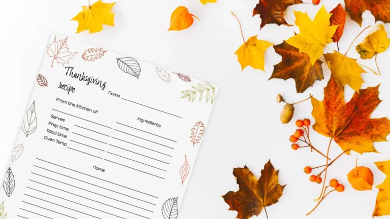 Free Thanksgiving recipe card printable